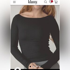 NWT Ribbed Boat Neck Braless Long Sleeve